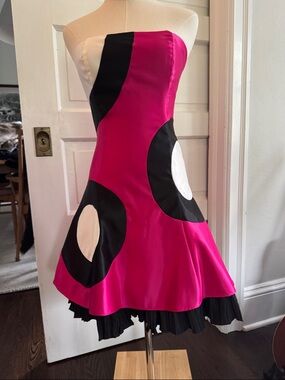 Vintage Gunne Sax strapless mini dress with flouncey hem